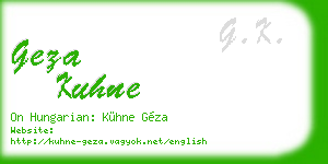 geza kuhne business card