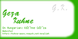 geza kuhne business card